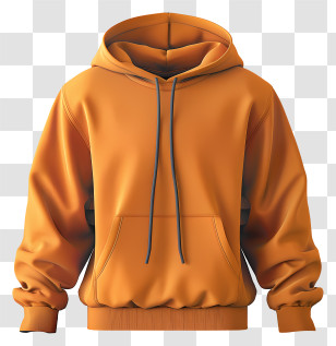 Hoodie - Bright Orange Stylish Hoodie Illustration Transparent PNG