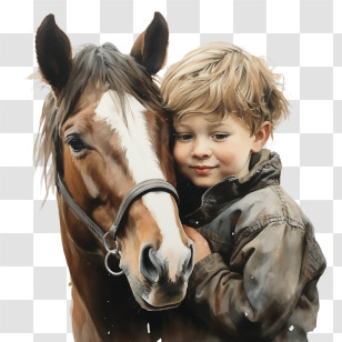 National I Love Horses Day
 - Boy Hugging His Horse Transparent PNG