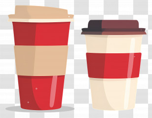 Cappuccino Coffee - Illustrated Disposable Coffee Cups Transparent PNG