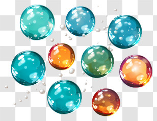 Realistic Style Soap Bubbles - Colorful Soap Bubbles With Reflective Texture Transparent PNG