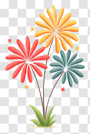 Fireworks Icon - Colorful Flowers In Bloom Transparent PNG