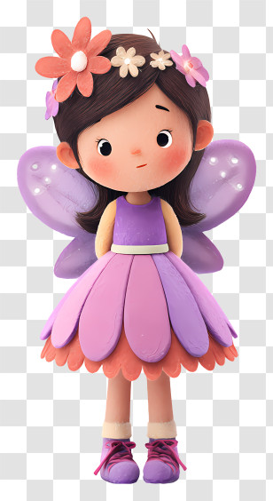 Girl In Fairy Costume - Cute Fairy Girl Transparent PNG