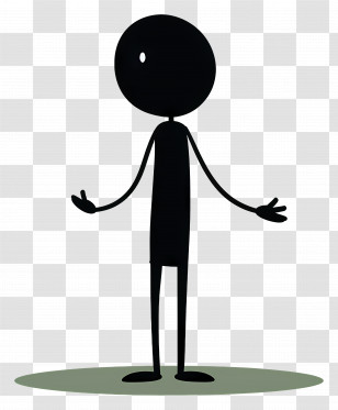 Stick Figure - Minimalist Stick Figure Illustration In Black Transparent PNG
