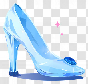 Cinderella Glass Shoe - Elegant Glass Slipper Illustration Transparent PNG