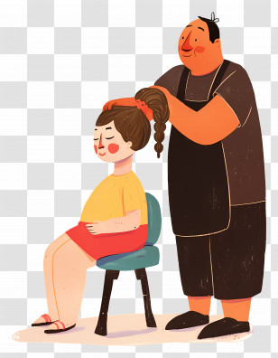 Hair Care - Hair Styling Activity Illustration Transparent PNG