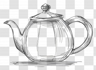 Teapot - Sketched Glass Teapot Illustration Transparent PNG