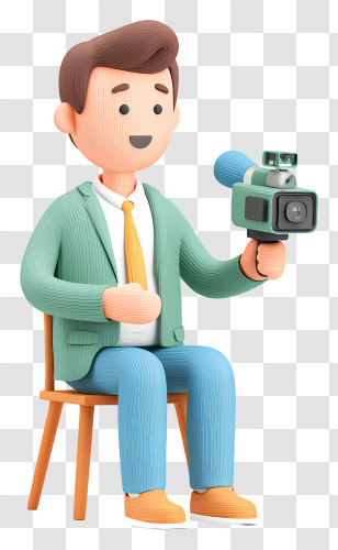 Businessman Giving An Interview - Man Filming With Camera Transparent PNG