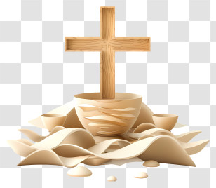 Maundy Thursday - Wooden Cross With Bowl And Cloth Transparent PNG
