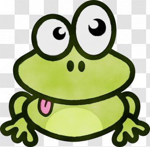 Green Frog True Toad Facial Expression - Cartoon - Head Yellow Transparent PNG