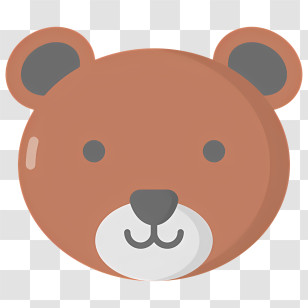 Bear Head - Simple Bear Head Cartoon Illustration Transparent PNG