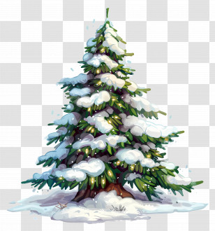 Christmas Tree - Snow-Covered Pine Tree For Holiday Season Transparent PNG