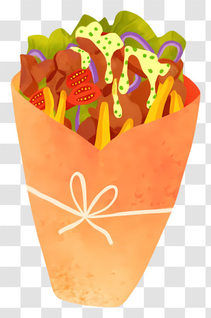 Shawarma Wrap - Savory Street Food Wrap Transparent PNG