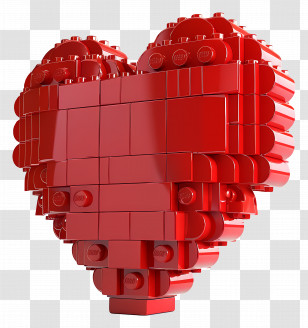 Red Heart - Red Lego Heart Transparent PNG