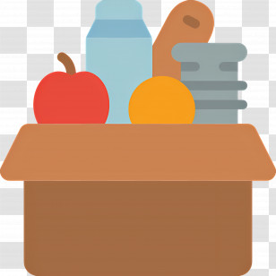 Food Donation - Grocery Box With Essentials Transparent PNG