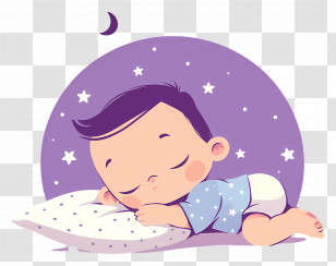 Baby Sleep Day - Sleeping Baby Under Starry Night Transparent PNG