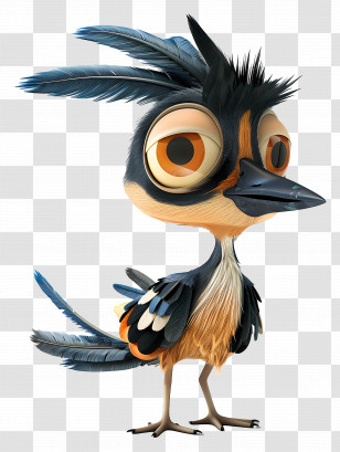 Road Runner - Cute Cartoon Bird With Large Eyes Transparent PNG