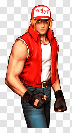Terry Bogard - Male Cartoon Character In Red Vest Transparent PNG