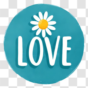 Love Logo - LOVE Daisy Round Badge Transparent PNG