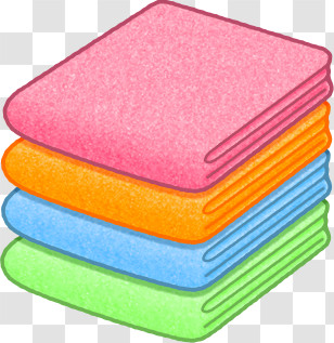 Icon - Stacked Colorful Towels Transparent PNG