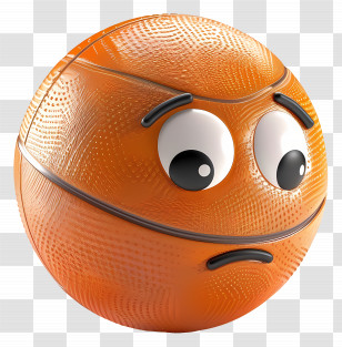 Basketball - Cartoon Orange Basketball With Expression Transparent PNG