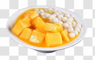 Ice Cream Tangyuan Jiuniang Dessert Sweetness - Glutinous Rice - White Plate With Mango Balls And Desserts Transparent PNG