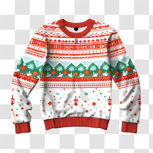 Ugly Sweater Day - Red And Green Christmas Knit Sweater Transparent PNG