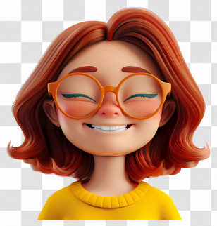 Happy People - Cartoon Red-Haired Girl Smiling Transparent PNG