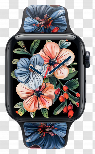 Apple Watch - Floral Smartwatch Transparent PNG