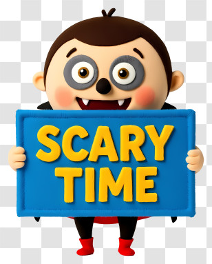 Vampire Scary Time - Cartoon Vampire With Scary Time Sign Transparent PNG