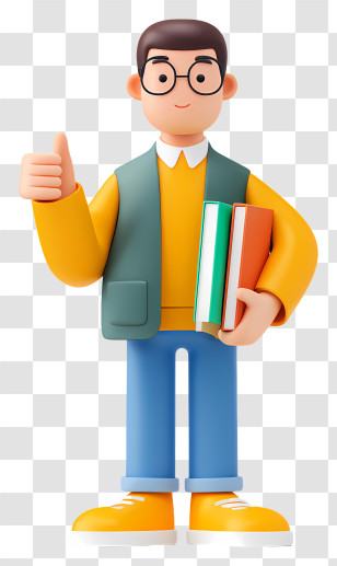 Student Showing Thumbs Up - Friendly Student Giving Thumbs Up Transparent PNG