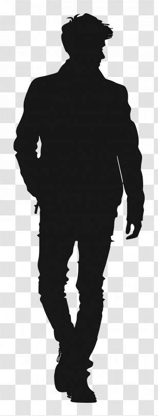 Walking Man Silhouette - Full Body Silhouette Of A Walking Man Transparent PNG