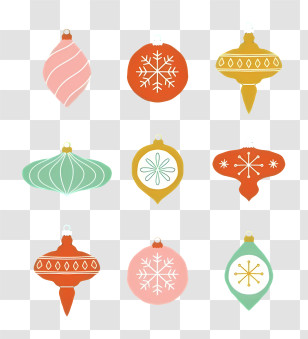 Christmas Ornaments - Christmas Tree Ornaments In Various Styles Transparent PNG