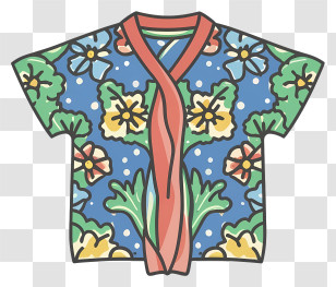 Floral Shirt - Colorful Floral Pattern Shirt Transparent PNG