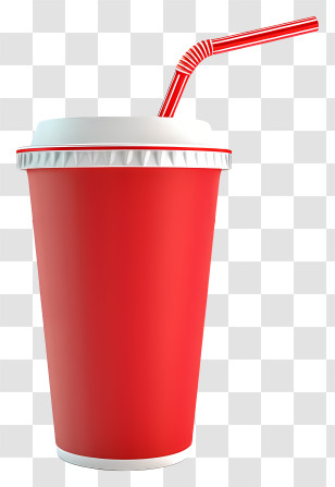 Soda Cup - Red Takeaway Cup With Straw Transparent PNG
