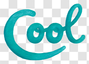 Cool - Turquoise Brush 'Cool' Lettering Transparent PNG
