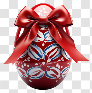 Easter Eggs - Decorated Egg With Bow Transparent PNG