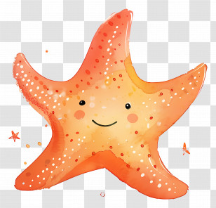 Starfish - Friendly Cartoon Starfish Illustration Transparent PNG
