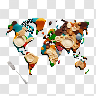 World Food Day
 - World Map Made Of Food Transparent PNG
