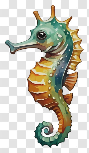 Sea Horse - Colorful Seahorse Illustration Transparent PNG