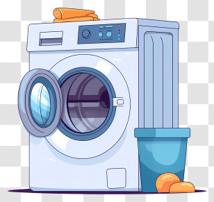Washing Machine - Washing Machine With Laundry Accessories Transparent PNG