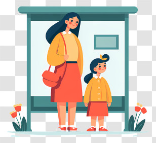Bus Stop - Waiting At The Bus Stop Transparent PNG