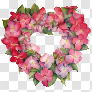 Impatiens Flower
 - Heart Wreath Of Pink Flowers Illustration Transparent PNG
