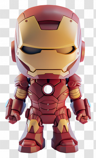 Iron Man - Robotic Superhero Red And Gold Figurine Transparent PNG