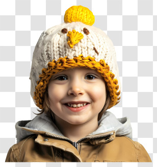 Knit Cap - Smiling Child With Cute Hat Transparent PNG