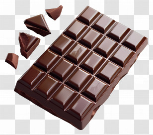 Dark Chocolate - Delicious Chocolate Bar With Broken Pieces Transparent PNG