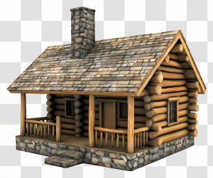 Log Cabin - Cozy Log Cabin Illustration Transparent PNG