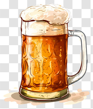Beer Day - Beer Mug With Foam Illustration Transparent PNG