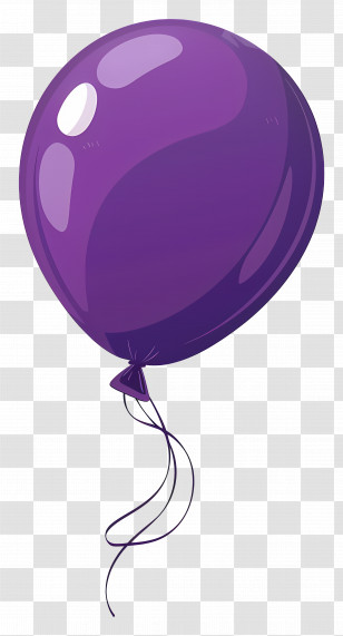 Single Balloon - Purple Party Balloon Transparent PNG