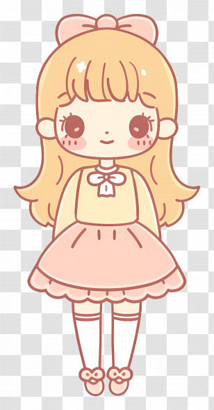 Doll - Cute Doll With A Pink Dress Transparent PNG