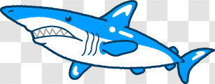 Icon - Playful Blue Cartoon Shark Illustration Transparent PNG